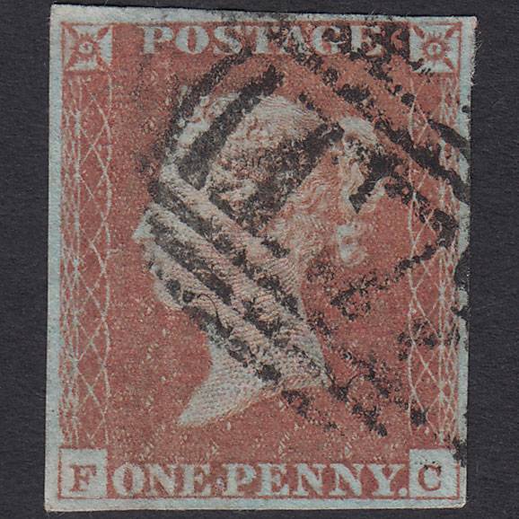 GB QV 1841 1d Very Blued (Plate 71) SG8a-B1(2) FC GU 4 Margins