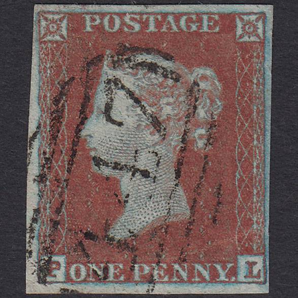 GB QV 1841 1d (Plate 136) SG8a-B1(2) Framed Reverse PL GU 4M Leeds 447