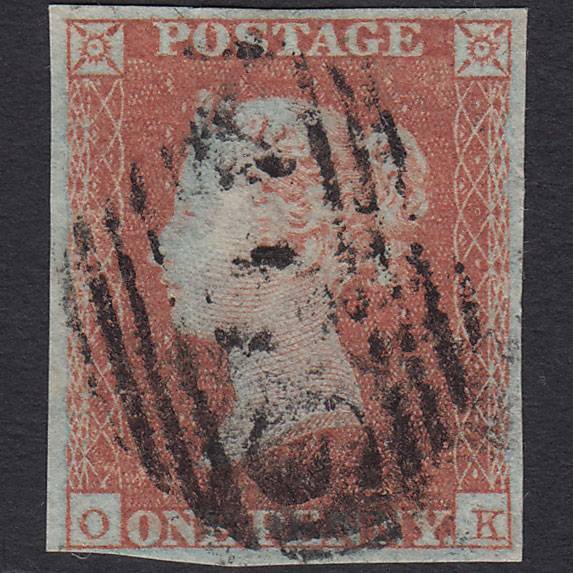 GB QV 1841 1d Red-brown Pl 111 SG8-B1(1) OK GU 4 Margins Liverpool 466