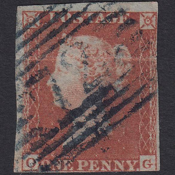 GB QV 1841 1d Red-brown Pl 151 SG8-B2(1) OG PU Blue-black Cairndow 72