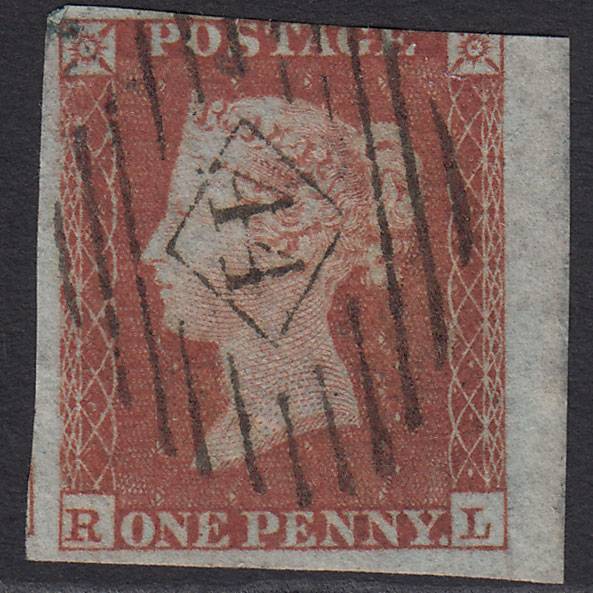 GB QV 1841 1d (Plate 173) SG8-B2(1) RL GU 3 Margins London IS 44 Marginal