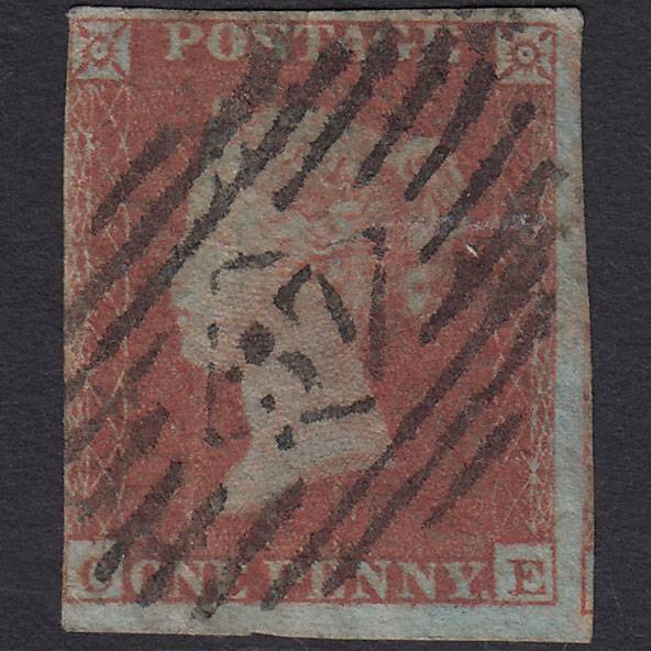 GB QV 1841 1d Red-brown Pl 167 SG8-B2(1) CE GU nr 4M London IS Cancel