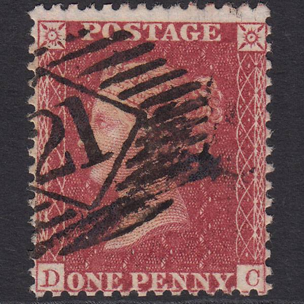 GB QV 1857 1d Deep Rose-red (Plate 56) SG41-C10(4) DC FU London IS 21