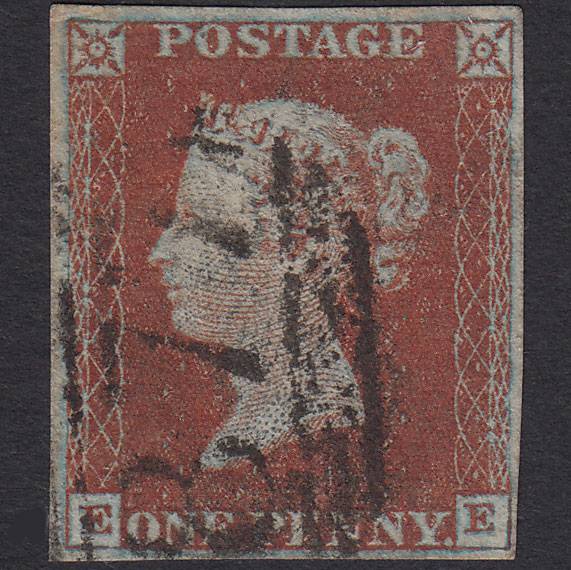GB QV 1841 1d Pl 48 SG8a-B1(2) Framed Reverse EE FU 4M Whitehaven 877