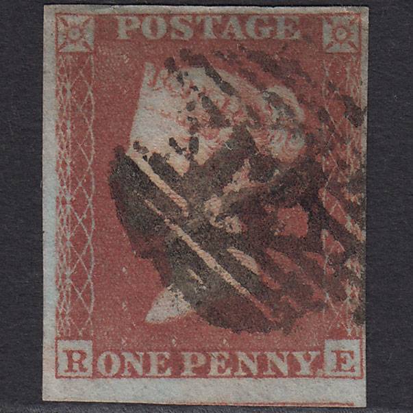 GB QV 1841 1d Red-brown (Plate 161) SG8-B2(1) RE GU 4M London IS Cancel