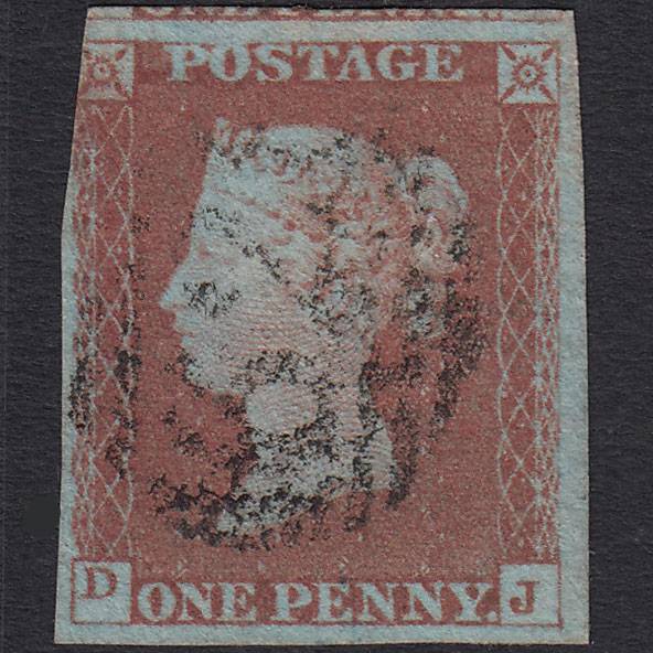 GB QV 1841 1d Very Blued (Plate 68) SG8a-B1(2) DJ FU 3 Margins