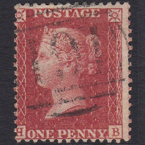 GB QV 1857 1d Rose-red Pl 48 SG40-C10(1) HB FU Chippenham 191 Misperf