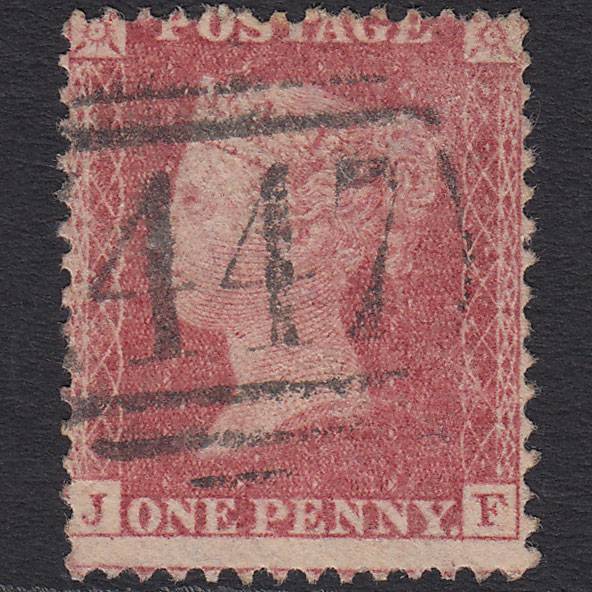 GB QV 1857 1d Rose-red (Plate 67) SG40-C10(1) JF GU Leeds 447 Misperf