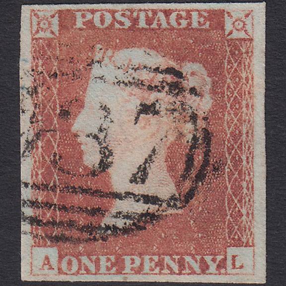GB QV 1841 1d (Plate 75) SG8-B1(1) AL FU Missing Imprimatur 4 Good Margins