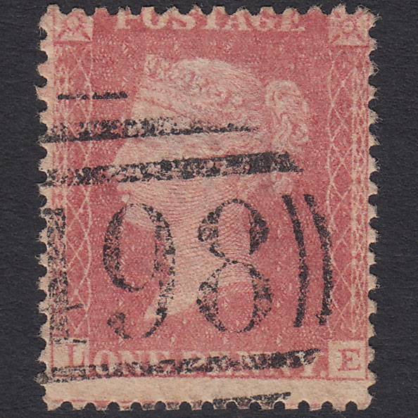 GB QV 1857 1d Pale Rose Pl 67 SG39-C10(3) LE FU Manchester 498 Misperf