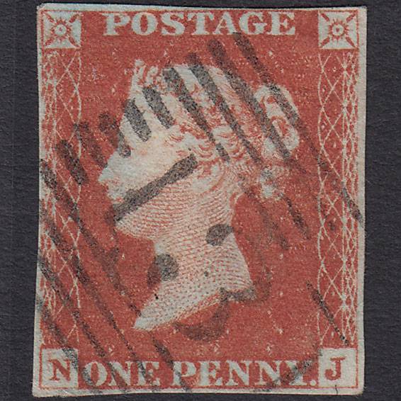 GB QV 1841 1d Red-brown Pl 64 SG8-B1(1) NJ FU 4 Margins Edinburgh 131
