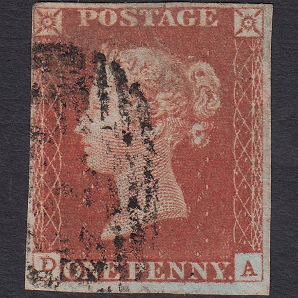 GB QV 1841 1d Red-brown (Plate 60) SG8-B1(1) DA GU 4 Margins