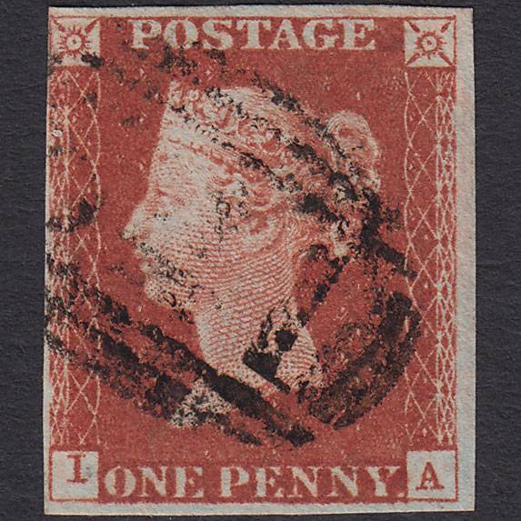 GB QV 1841 1d Red-brown (Plate 60) SG8-B1(1) IA FU 4 Margins Newark 541