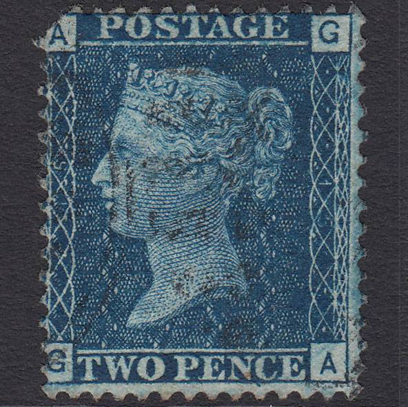 GB QV 1869 2d Blue (Plate 15) SG46-G3 GA GU Light Cancel