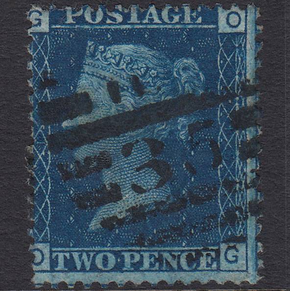 GB QV 1869 2d Blue (Plate 15) SG46-G3 OG FU London D&S Cancel