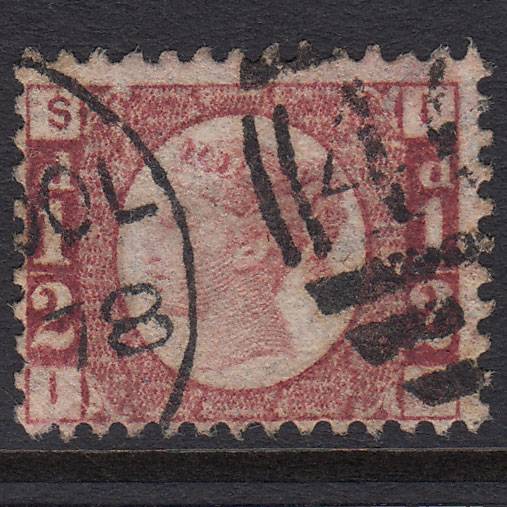 GB QV 1870 1/2d Rose-red (Plate 13) SG48-G4 IS FU Liverpool 466