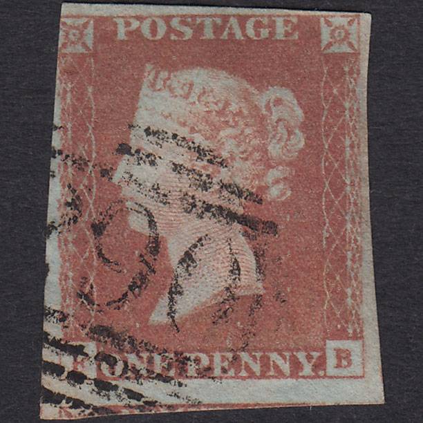 GB QV 1841 1d Red-brown (Plate 68) SG8-B1(1) FB FU 3 Margins Falmouth 290