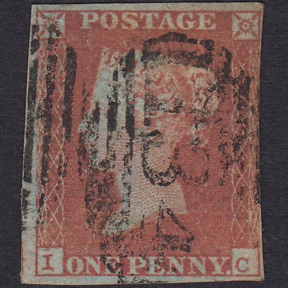 GB QV 1841 1d Red-brown (Plate 104) SG8-B1(1) IC GU nr 4M Bristol 134