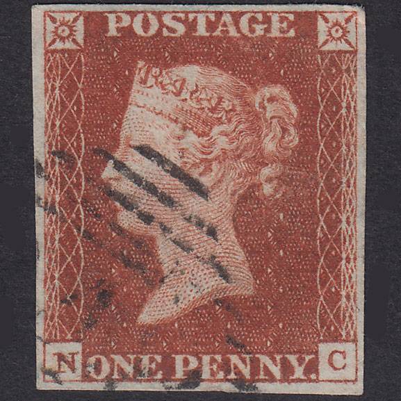 GB QV 1841 1d Red-Brown Plate 47 SG8-B1(1) NC FU 4 Good Margins Ireland