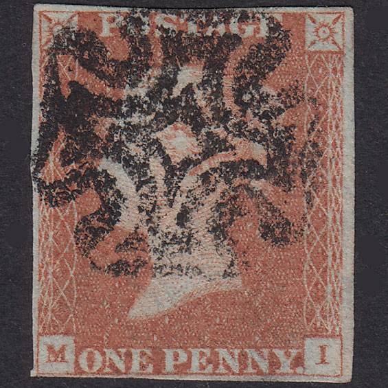 GB QV 1841 1d Red-Brown Plate 22 SG8-B1(1) MI GU 4M MX