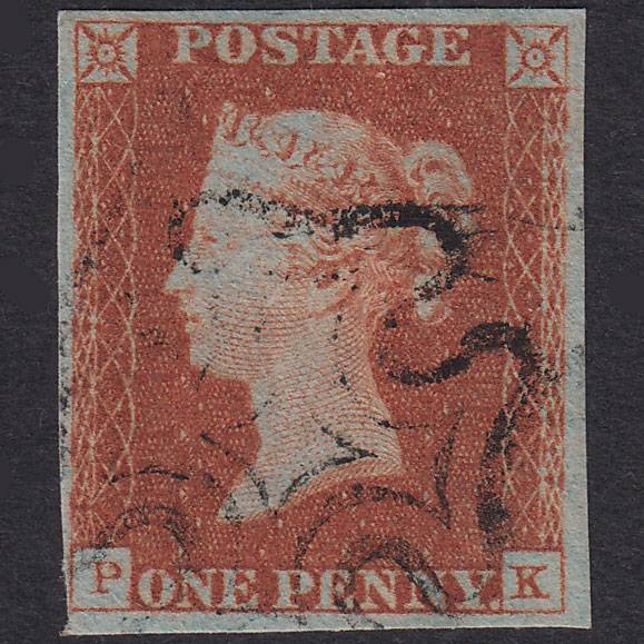 GB QV 1841 1d Red-Brown Plate 22 SG8-B1(1) PK VFU 4 Margins Maltese Cross