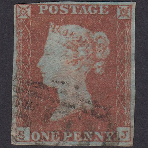 GB QV 1841 1d Red-Brown Plate 103 SG8-B1(1) SJ GU