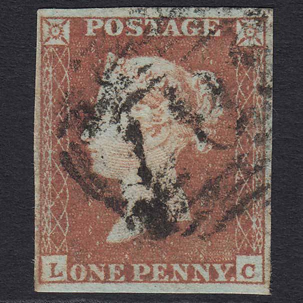 GB QV 1841 1d Red-brown (Plate 90) (SG8) 'LC' FU 4M Imperf