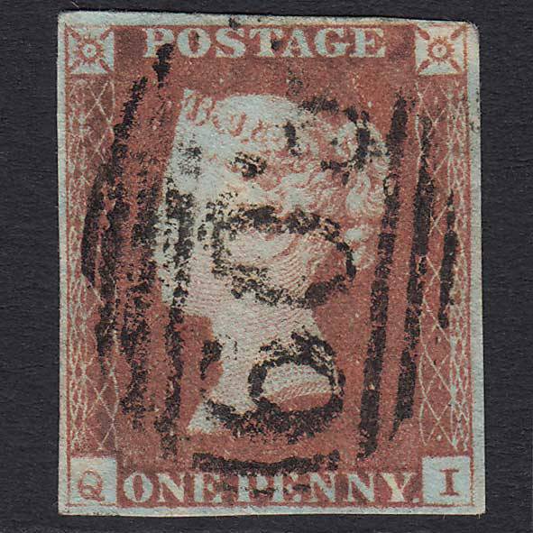 GB QV 1841 1d Red-brown (Plate 76) (SG8) 'QI' GU Oxford (603) 4 Margins