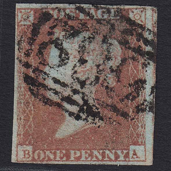 GB QV 1841 1d Red-brown (Plate 97) (SG8) BA GU 4 Margins ST Leonards 682?
