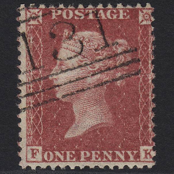 GB QV 1857 1d Rose-red (Plate 47) SG40-C10(1) FK GU Edinburgh 131