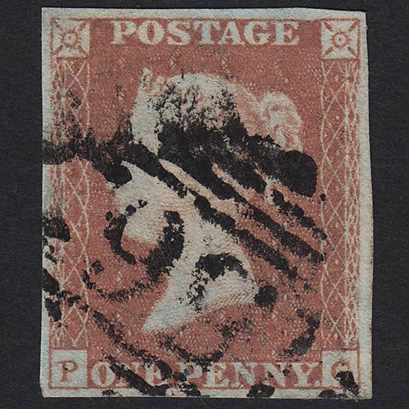 GB QV 1841 1d Red-brown (Plate 95) SG8-B1(1) PG FU Cork 156 4M Imperf