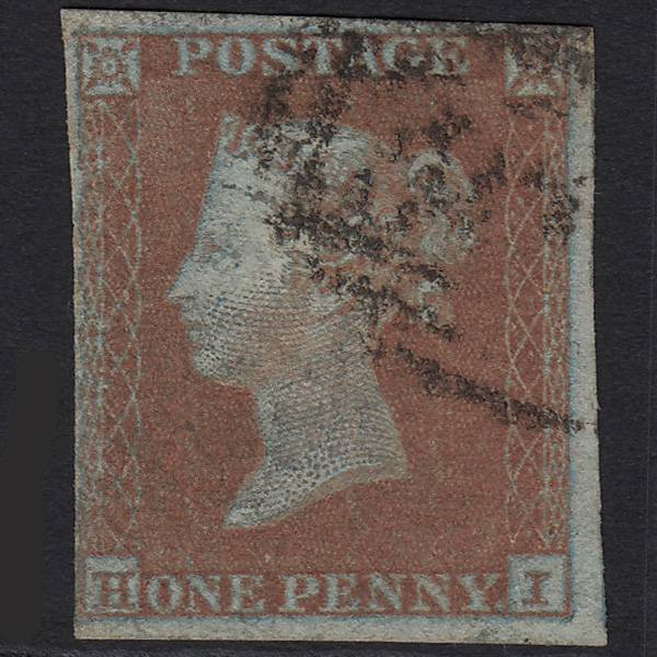 GB QV 1841 1d Red-brown Pl 122 SG8-B1(1) HI FU Light Cancel 4 Margins
