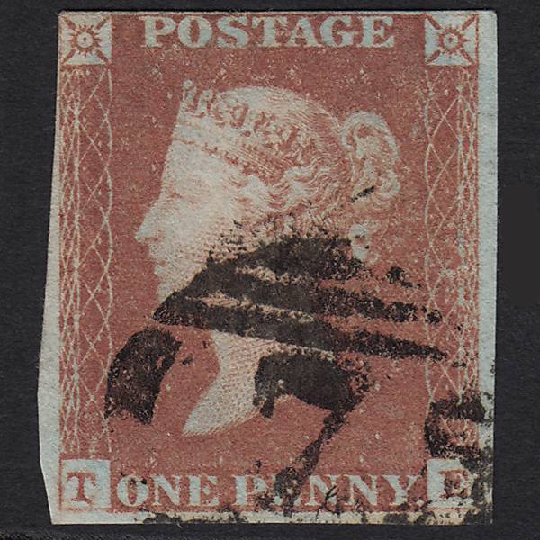 GB QV 1841 1d Red-brown Pl 79 SG8-B1(1) TE GU Birmingham 75 nr 4 Margins