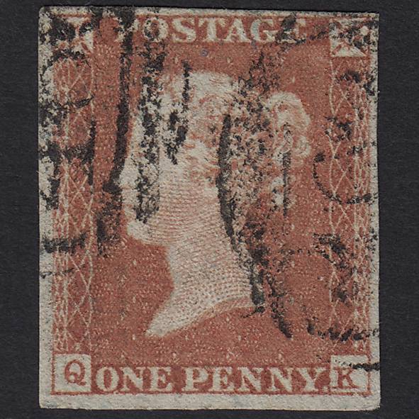 GB QV 1841 1d Red-brown (Plate 122) SG8-B1(1) QK FU 4 Margins