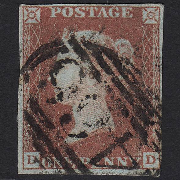 GB QV 1841 1d Red-brown Pl 90 SG8-B1(1) DD FU Liverpool 466 nr 4 Margins