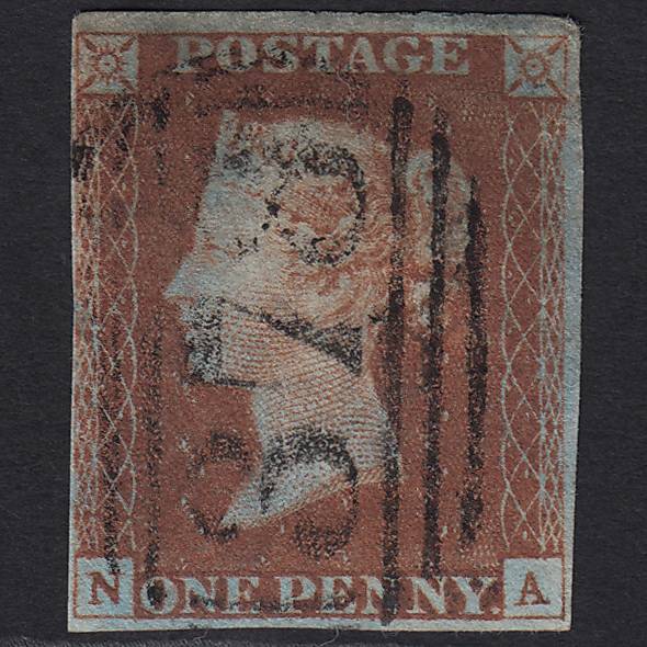 GB QV 1841 1d Red-brown Pl 69 SG8-B1(1) NA GU Horncastle 378 4M Imperf