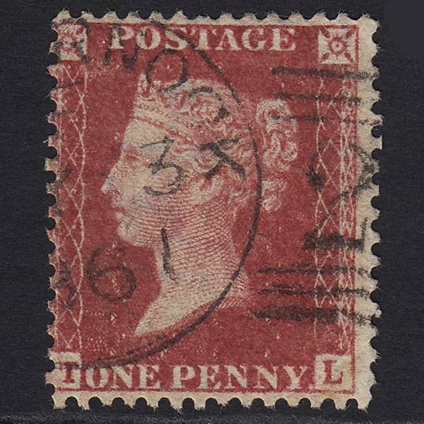 GB QV 1857 1d Rose-red Pl 60 SG40-C10d(1) TL Wmk Error FU Unlisted Plate!
