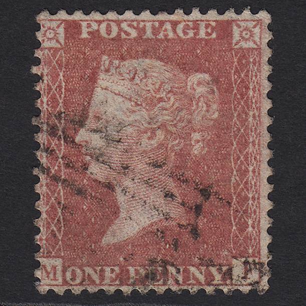 GB QV 1857 1d Rose-red (Plate 27) SG40-C10(1) MF FU