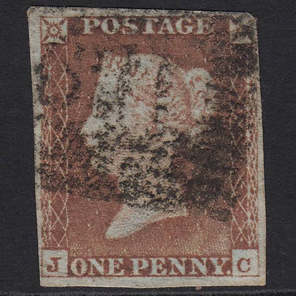 GB QV 1841 1d Pale Red-brown (Plate 68) SG9-B1(3) JC GU nr 4M Imperf