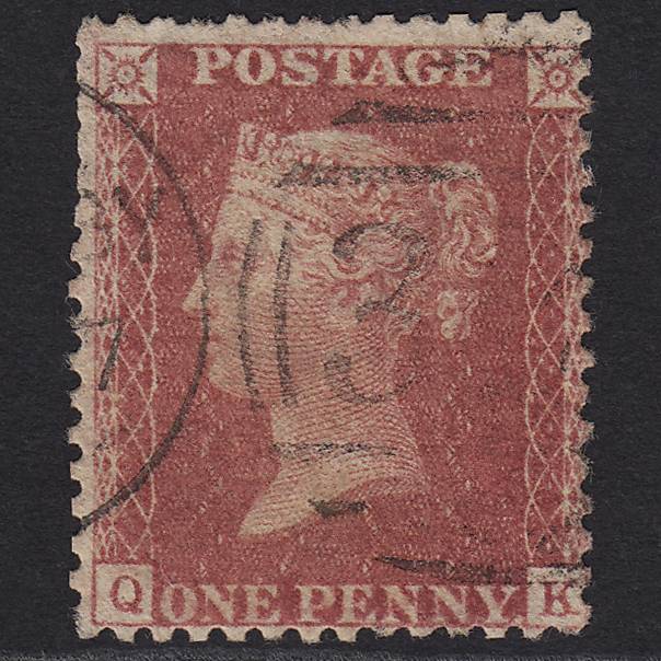 GB QV 1857 1d Rose-red (Plate 67) SG40-C10(1) QK GU Light Cancel