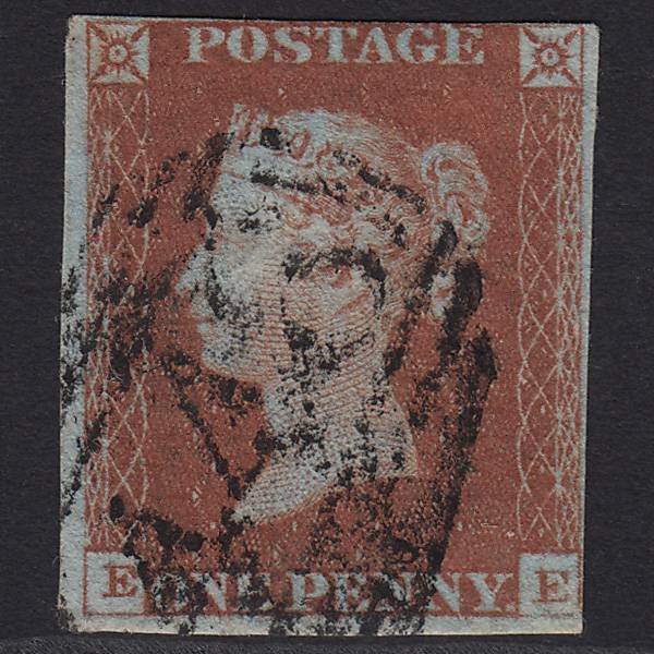GB QV 1841 1d Red-brown (Plate 56) SG8-B1(1) EE GU nr 4 Margins Leek 448