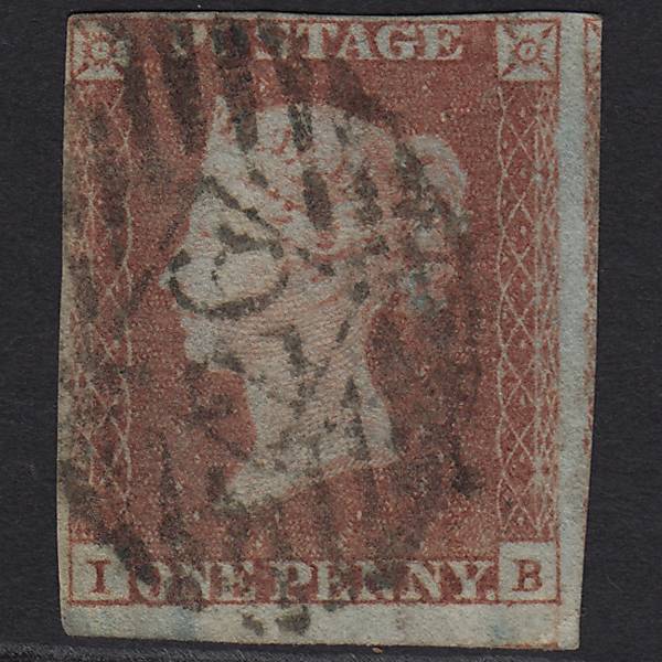 GB QV 1841 1d Red-brown (Plate 92) SG8-B1(1) IB GU 4 Margins London IS 26