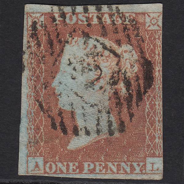GB QV 1841 1d SG8-B1(1) AL GU Missing Imprimatur 3m London IS Cancel