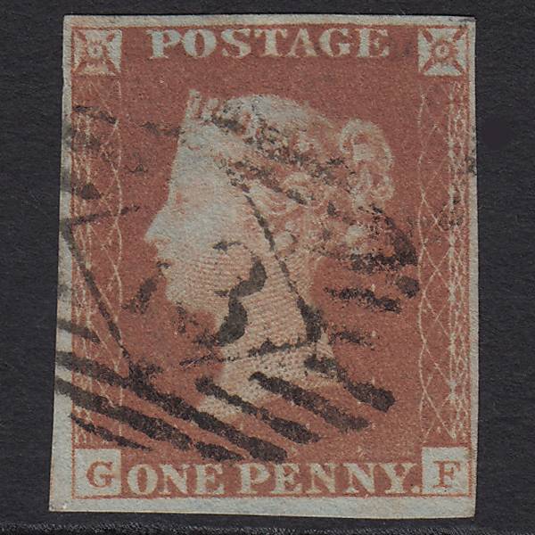GB QV 1841 1d Red-brown (Plate 76) SG8-B1(1) GF FU 4 Margins London IS 73
