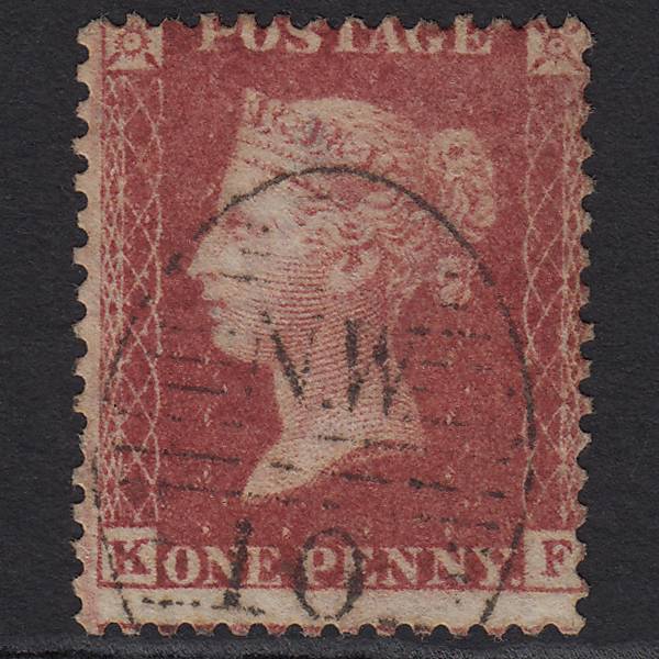 GB QV 1857 1d Rose-red Pl 46 SG40-C10(1) KF FU London D&S NW10 Misperf