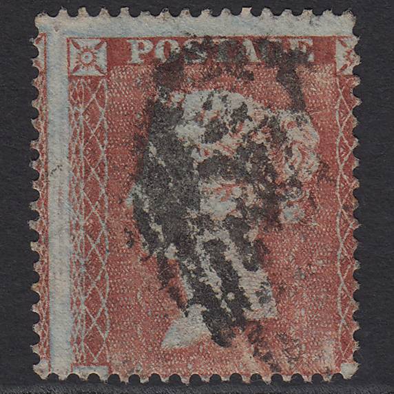 GB QV 1854 1d Red-brown SG17-C1(1) GU Worn Impression Misperf