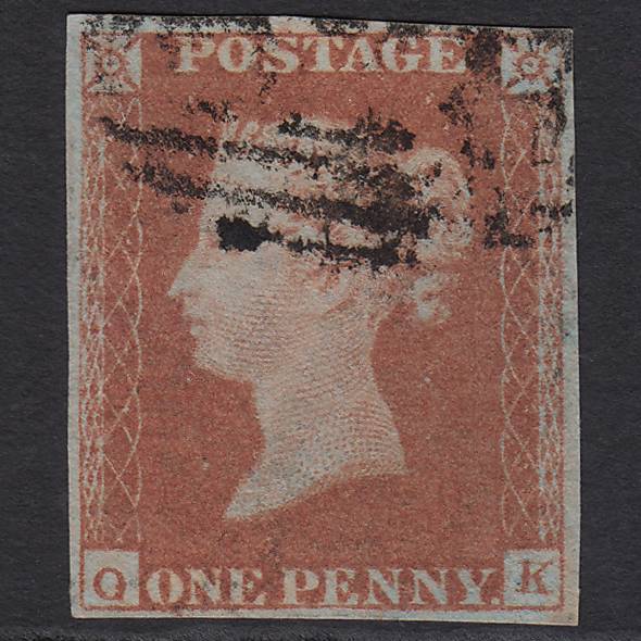 GB QV 1841 1d Red-brown (Plate 76) SG8-B1(1) OK FU 4M Imperf Light Cancel