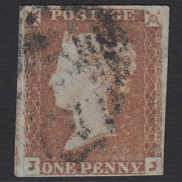 GB QV 1841 1d Red-brown (Plate 80) SG8-B1(1) JJ GU 4 Margins