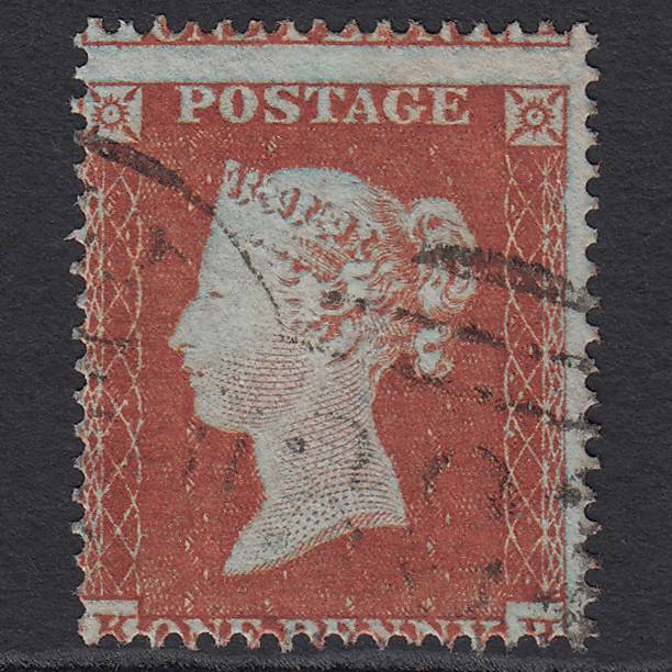 GB QV 1854 1d Red-brown (Plate 185) SG17-C1(1) KH VFU Hull 383 Spoon Misperf
