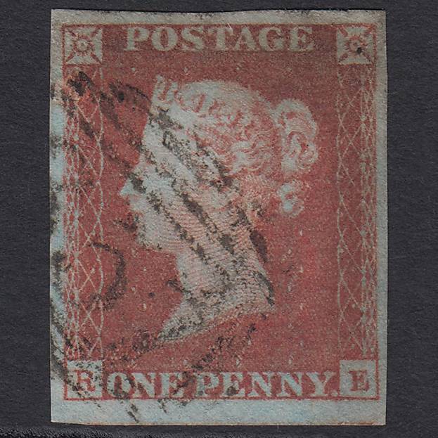 GB QV 1841 1d Red-brown (Plate 100) SG8-B1(1) RE GU 4 Margins